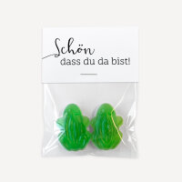 Gastgeschenk Tüte transparent mit Etikett "Minimalistisch" Schön, dass du da bist!