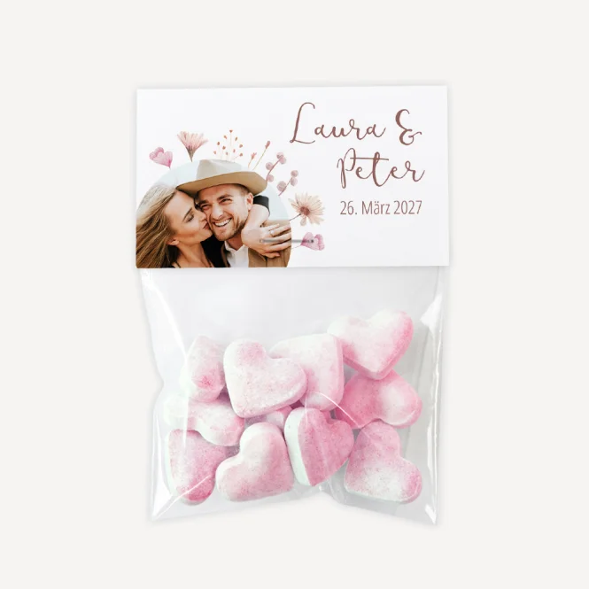 Gastgeschenk Tüte transparent mit Etikett "Wild...