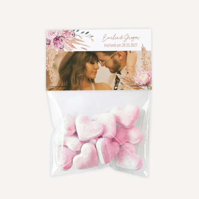 Gastgeschenk Tüte transparent mit Etikett...