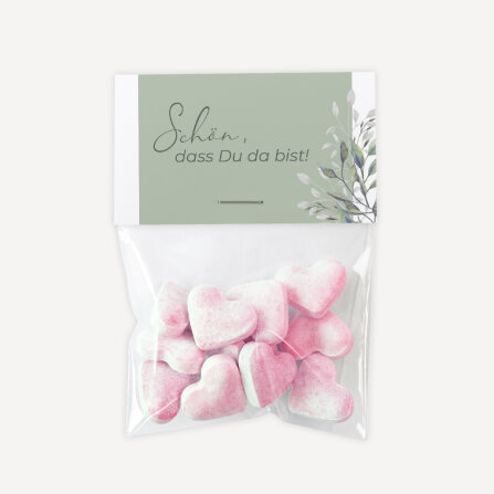 Gastgeschenk Tüte transparent mit Etikett...