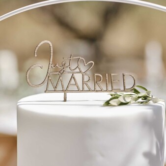 Cake Topper Hochzeit "Just MARRIED" aus Holz