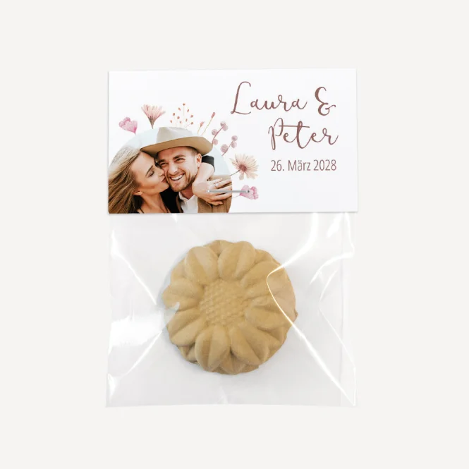 Gastgeschenk Samenbombe Hochzeit mit Etikett "Wild...