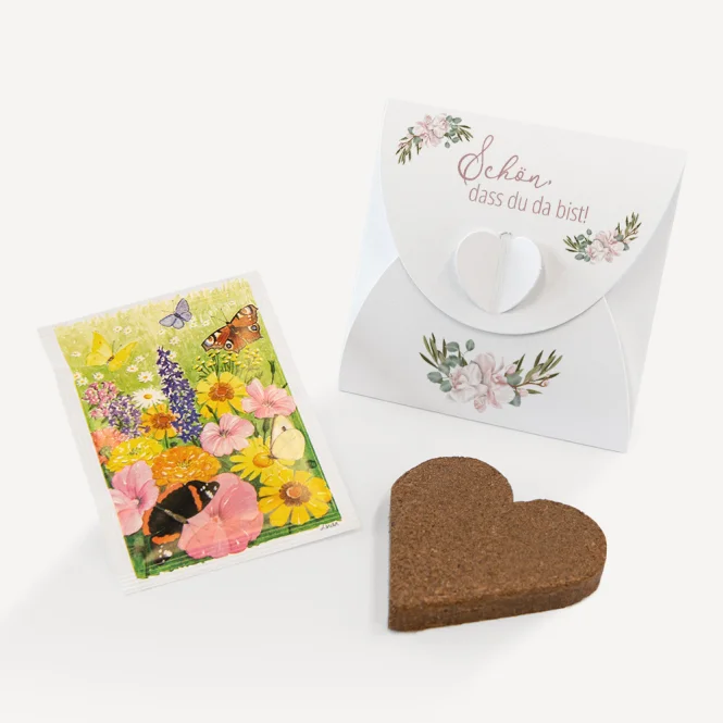 Gastgeschenk Anzuchtset Herz "Boho Pampas"
