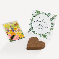 Gastgeschenk Anzuchtset Herz "Greenery" Blumenwiese online selbst gestalten