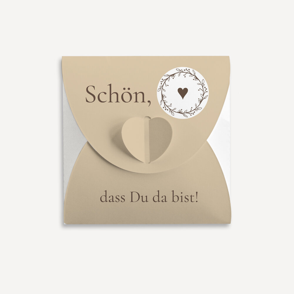 Gastgeschenk Anzuchtset Herz "Vintage Dreams" Sonnenblume Schön, dass Du da bist!