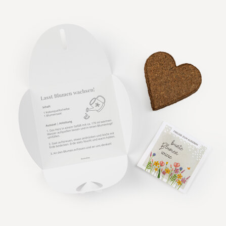 Gastgeschenk Anzuchtset Herz "Wild Flowers"