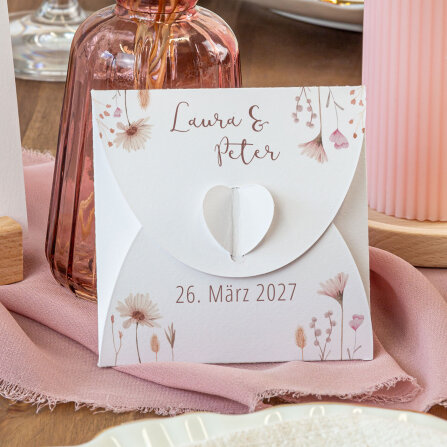 Gastgeschenk Anzuchtset Herz "Wild Flowers" online selbst gestalten