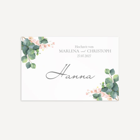 Tischkarte Hochzeit "Eukalyptus Ranken" inkl....