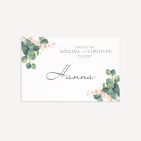 Tischkarte Hochzeit "Eukalyptus Ranken" inkl. Textdruck