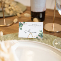 Tischkarte Hochzeit "Eukalyptus Ranken" inkl. Textdruck