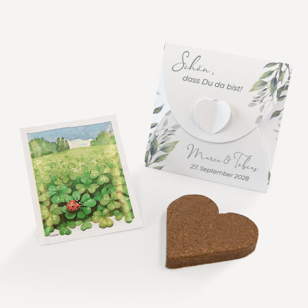 Gastgeschenk Anzuchtset Herz "Blätter...