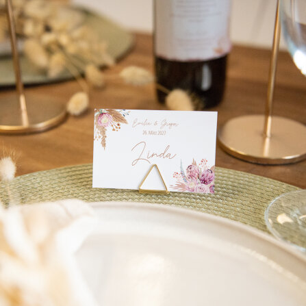 Tischkarte Hochzeit "Pampasgras" inkl. Textdruck