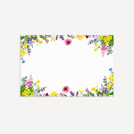 Tischkarte Hochzeit "Wildblumen" Muster / ohne...