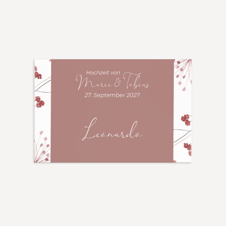 Tischkarte Hochzeit "Trockenblumen Blush" inkl....