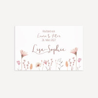 Tischkarte Hochzeit "Wild Flowers" inkl. Textdruck