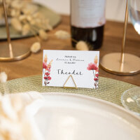 Tischkarte Hochzeit "Trockenblumen Mohn" inkl. Textdruck