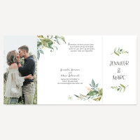 Hochzeitseinladung "Green Magic" inkl. Anhänger & grünem Band