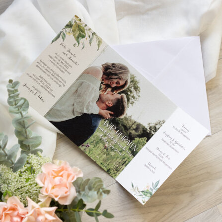Hochzeitseinladung "Green Magic" ohne Anhänger
