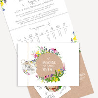 Hochzeitseinladung "Wildblumen" inkl. Anhänger & Band