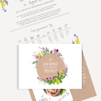 Hochzeitseinladung "Wildblumen" ohne Anhänger