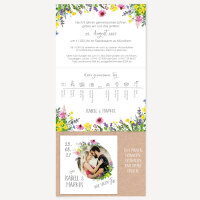 Hochzeitseinladung "Wildblumen" ohne Anhänger