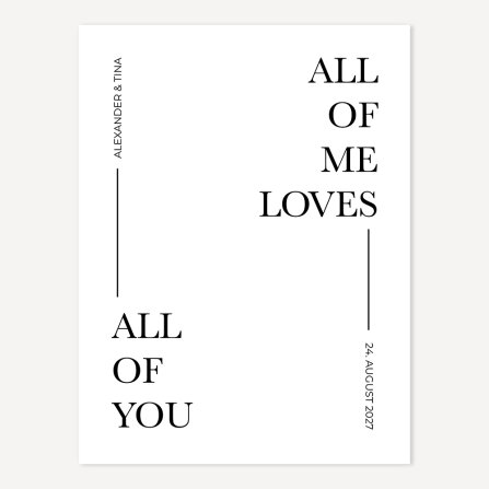 Hochzeitsposter "All of us" Druck 30 x 40 cm
