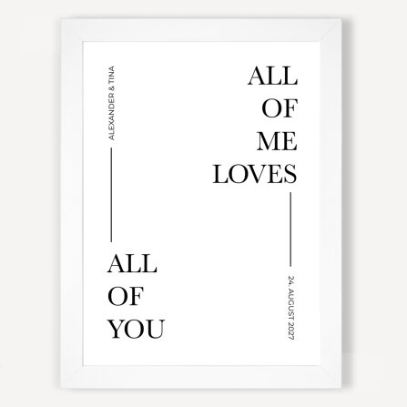 Hochzeitsposter "All of us" Druck 30 x 40 cm