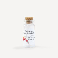 Gastgeschenk Mini Glasröhrchen mit Aufkleber "Trockenblumen Mohn" online selbst gestalten
