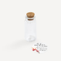 Gastgeschenk Mini Glasröhrchen mit Aufkleber "Trockenblumen Mohn" online selbst gestalten