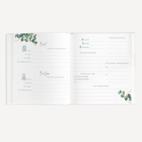 Gästebuch Hochzeit zum Ausfüllen "Eukalyptus Geometrie" inkl. personalisiertem Cover