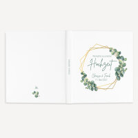 Gästebuch Hochzeit zum Ausfüllen "Eukalyptus Geometrie" inkl. personalisiertem Cover