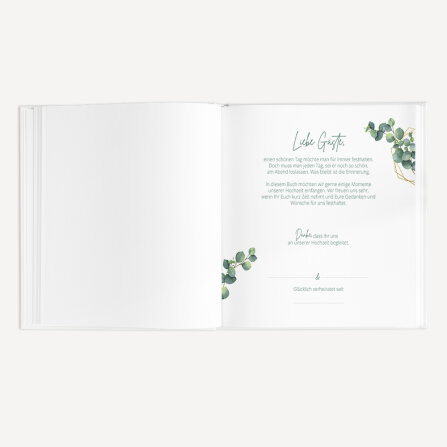 Gästebuch Hochzeit zum Ausfüllen "Eukalyptus Geometrie" unpersonalisiert