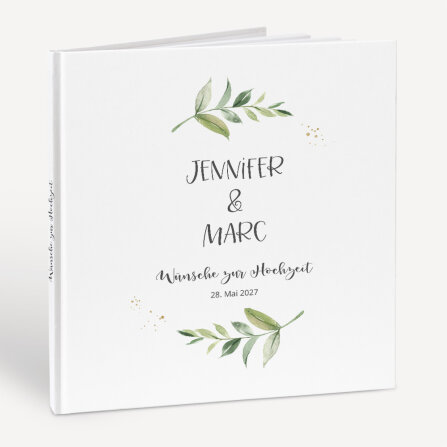Gästebuch Hochzeit zum Ausfüllen "Green Magic" inkl. personalisiertem Cover