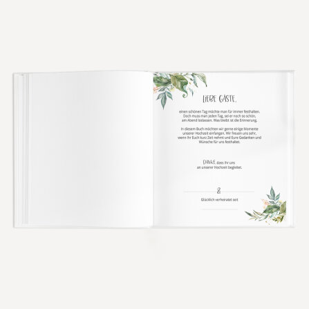 Gästebuch Hochzeit zum Ausfüllen "Green Magic" inkl. personalisiertem Cover