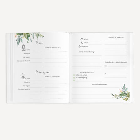 Gästebuch Hochzeit zum Ausfüllen "Green Magic" inkl. personalisiertem Cover