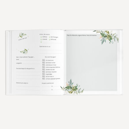 Gästebuch Hochzeit zum Ausfüllen "Green Magic" inkl. personalisiertem Cover