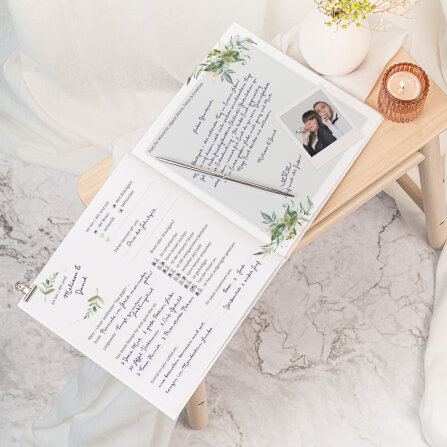 Gästebuch Hochzeit zum Ausfüllen "Green Magic" inkl. personalisiertem Cover