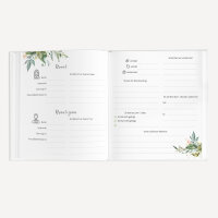 Gästebuch Hochzeit zum Ausfüllen "Green Magic" inkl. personalisiertem Cover
