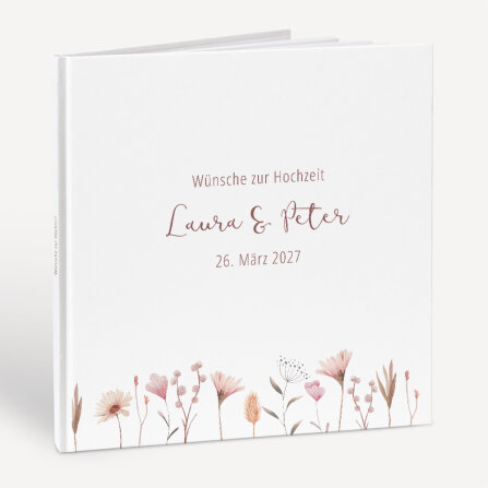 Gästebuch Hochzeit zum Ausfüllen "Wild Flowers" inkl. personalisiertem Cover