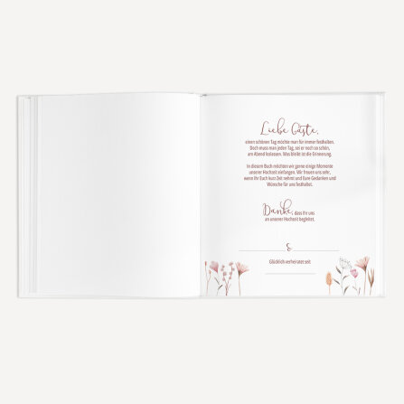 Gästebuch Hochzeit zum Ausfüllen "Wild Flowers" inkl. personalisiertem Cover