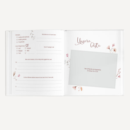 Gästebuch Hochzeit zum Ausfüllen "Wild Flowers" inkl. personalisiertem Cover