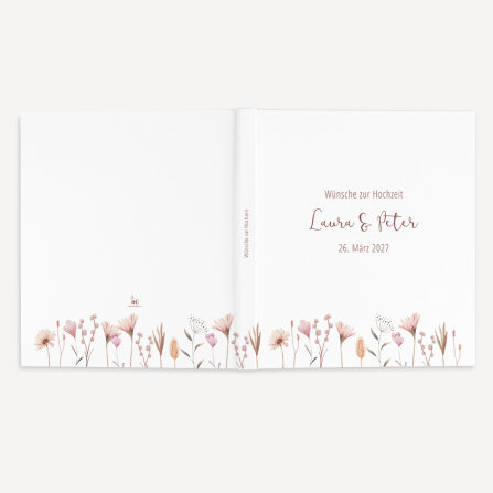 Gästebuch Hochzeit zum Ausfüllen "Wild Flowers" inkl. personalisiertem Cover