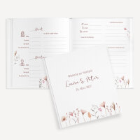 Gästebuch Hochzeit zum Ausfüllen "Wild Flowers" inkl. personalisiertem Cover