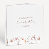 Gästebuch Hochzeit zum Ausfüllen "Wild Flowers" inkl. personalisiertem Cover