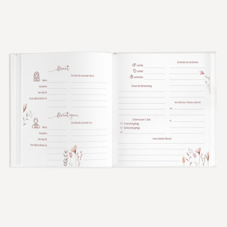 Gästebuch Hochzeit zum Ausfüllen "Wild Flowers" unpersonalisiert