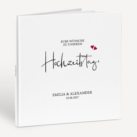 Gästebuch Hochzeit zum Ausfüllen "Kalligrafie" inkl. personalisiertem Cover