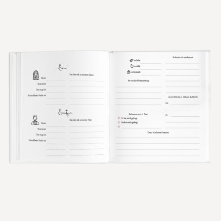 Gästebuch Hochzeit zum Ausfüllen "Kalligrafie" inkl. personalisiertem Cover