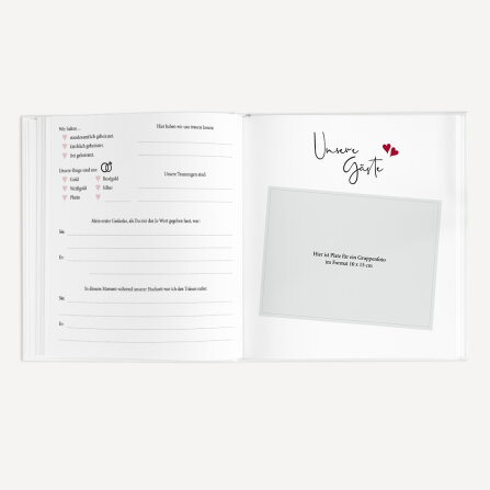 Gästebuch Hochzeit zum Ausfüllen "Kalligrafie" inkl. personalisiertem Cover