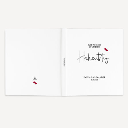 Gästebuch Hochzeit zum Ausfüllen "Kalligrafie" inkl. personalisiertem Cover