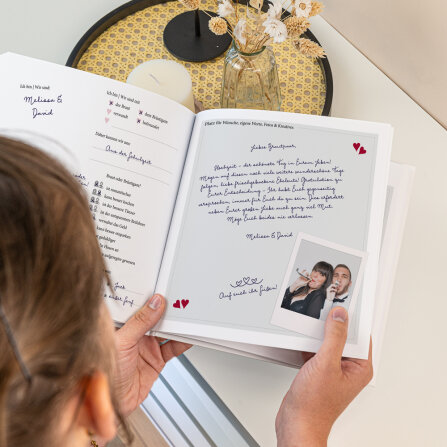 Gästebuch Hochzeit zum Ausfüllen "Kalligrafie" inkl. personalisiertem Cover